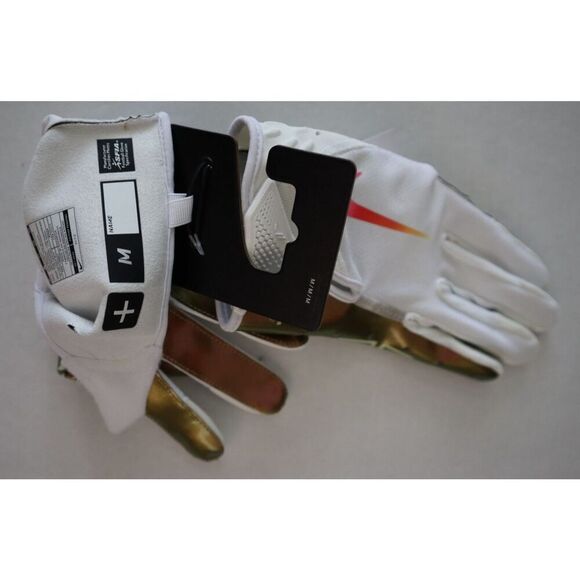 Nike Men' Sz M White/Iridescent Vapor Jet 7.0 Wide-Receiver Football Gloves - Picture 6 of 7